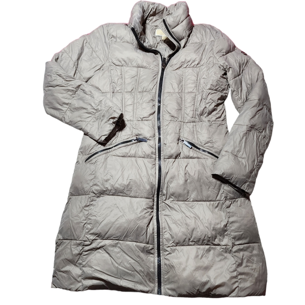 Michael Michael Kors Gray Quilted Long Jacket